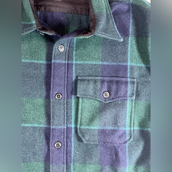 Wallace & Barnes Military Wool Blackwatch Chore Coat Tartan Flannel Shacket - Picture 8 of 13